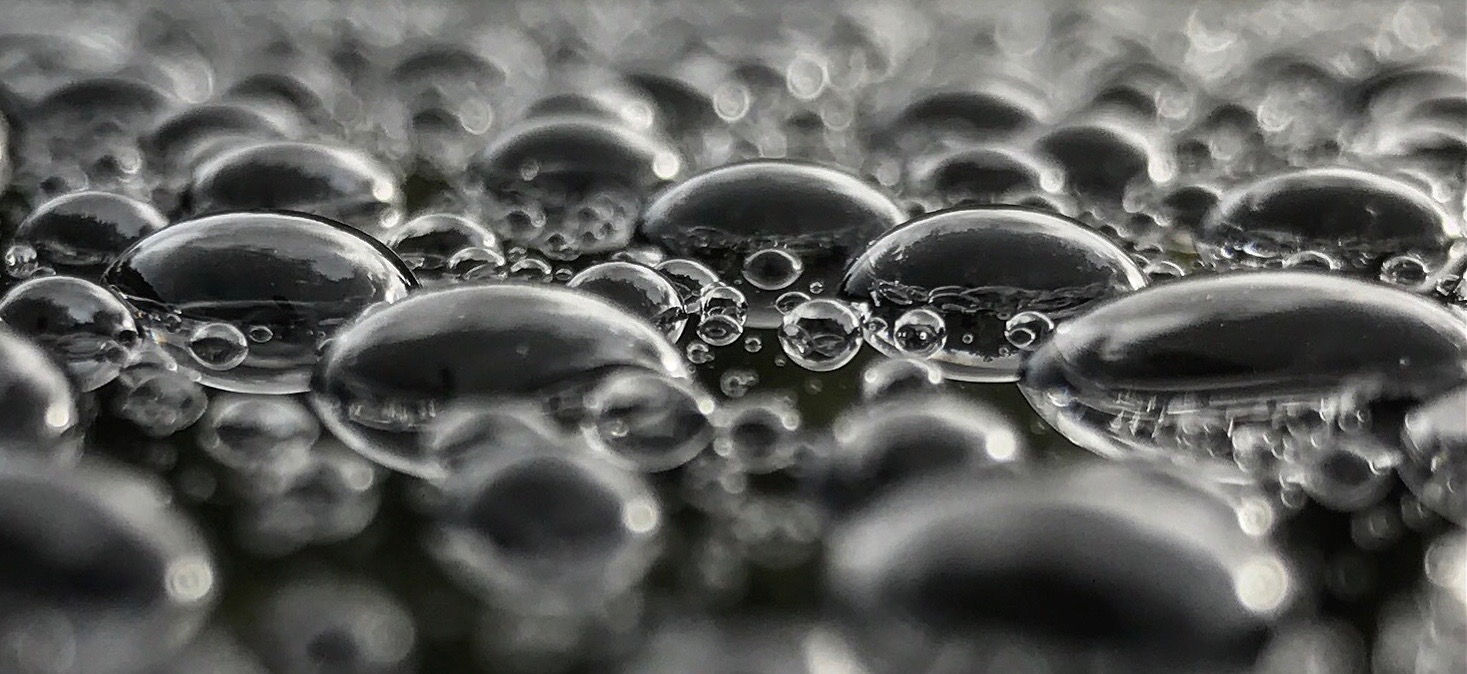 Water beading on freshly protected paintwork